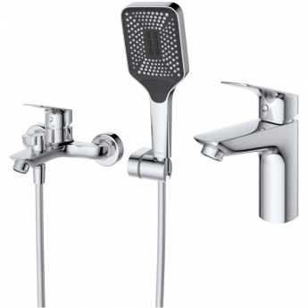 Комплект смесителей BELBAGNO DUE DUE-VASM/LVM-CRM с душевым гарнитуром